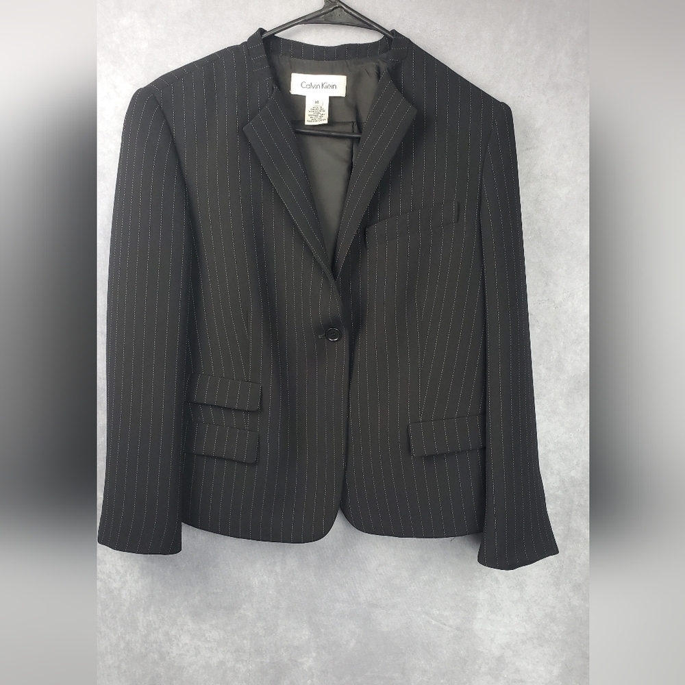 Kelvin Klein Office Career Formal‎ Women's Black Blazer Size 10